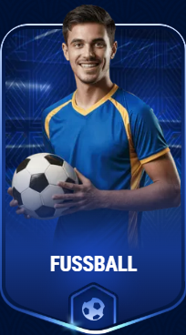 Junger Fußballspieler mit Ball im Studio