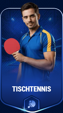 Tischtennis Spieler mit Schläger im Sportdesign